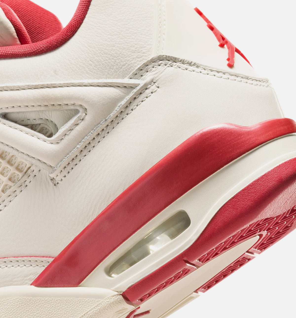 Air Jordan 4 Retro Valentines Day Women's Sneakers - Pale Ivory/Sierra Red/Tough Red