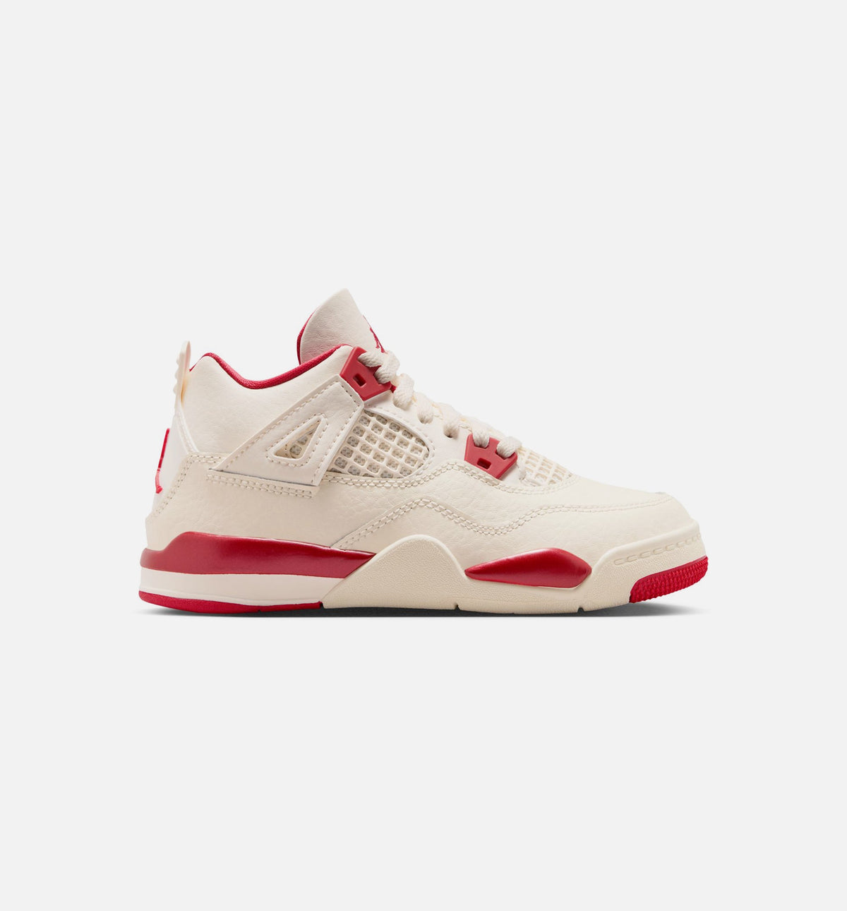Air Jordan 4 Retro Valentines Day Preschool Sneakers - Pale Ivory/Sierra Red/Tough Red