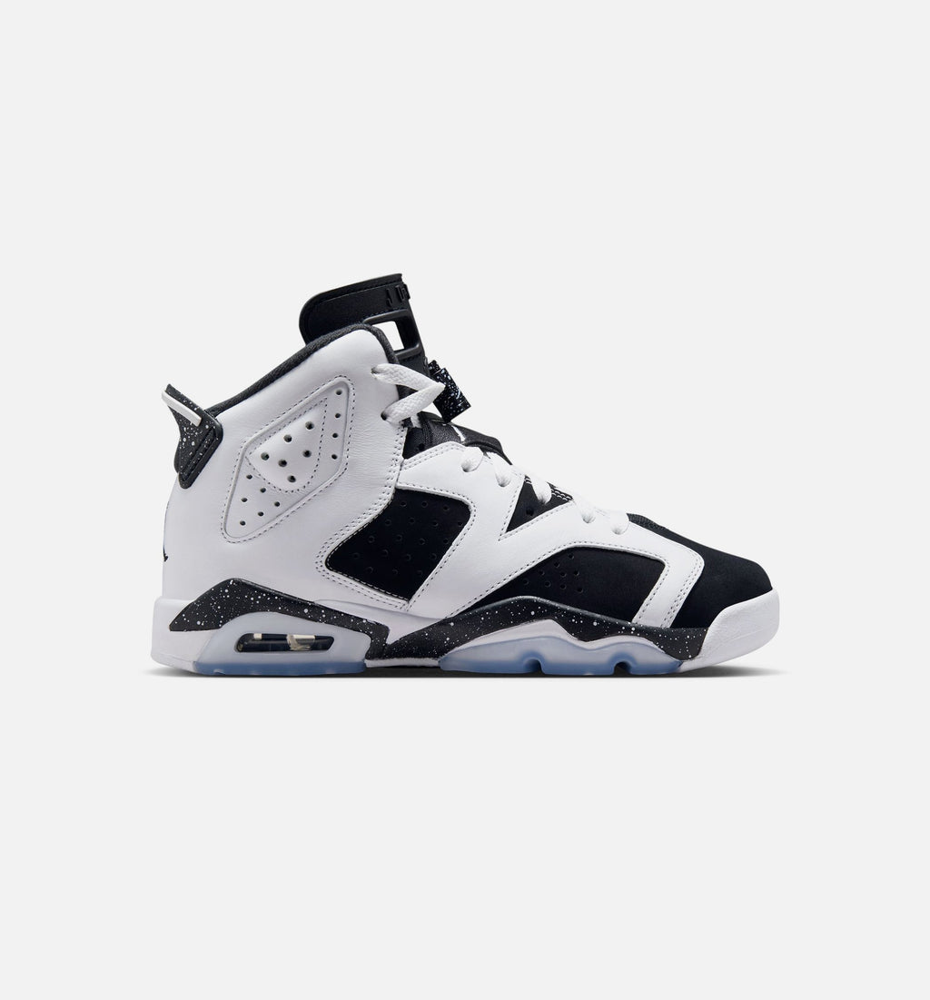 Air Jordan 6 Retro Black And White Grade School Sneakers - Black/White