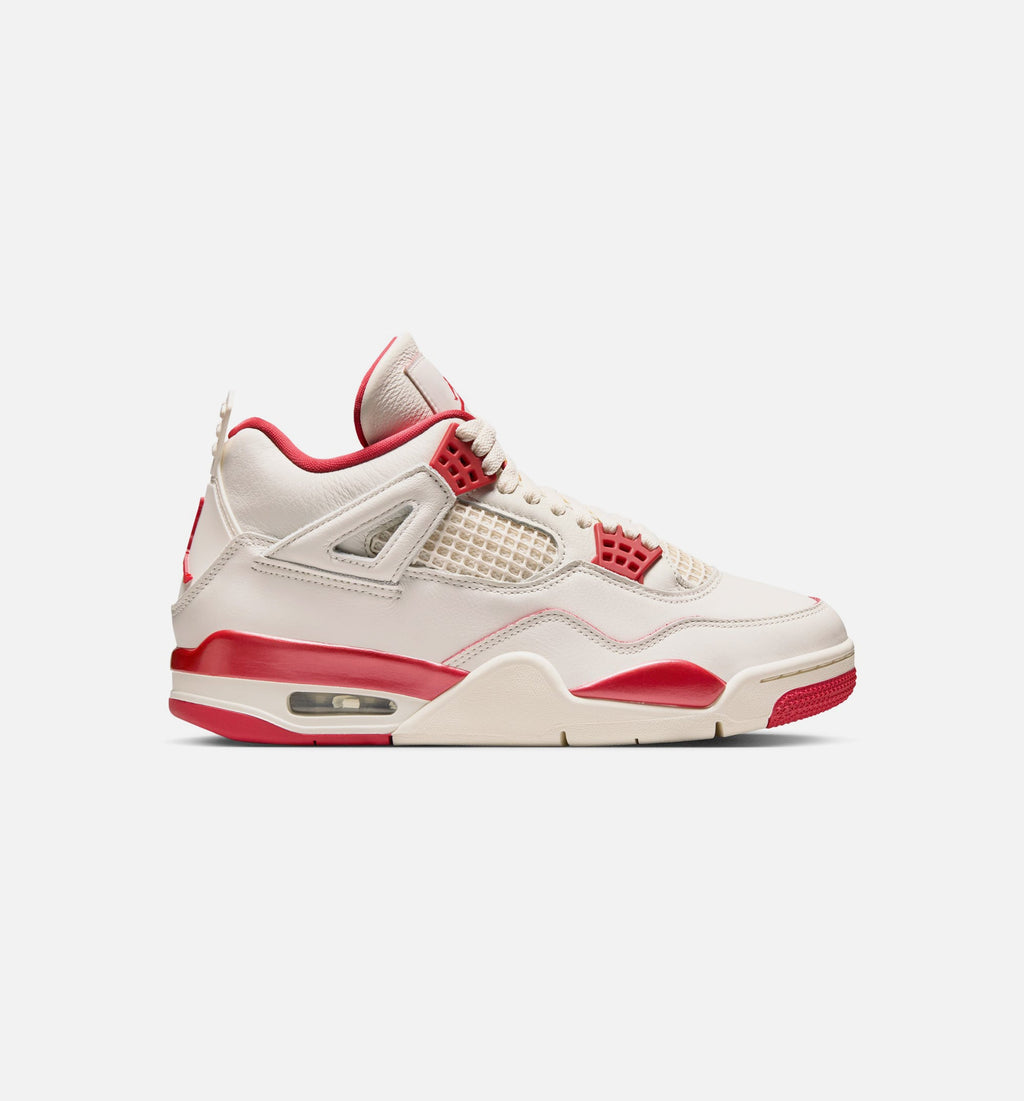 Air Jordan 4 Retro Valentines Day Women's Sneakers - Pale Ivory/Sierra Red/Tough Red