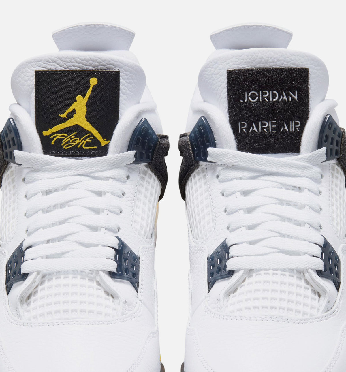 Air Jordan 4 Retro Rare Air Tour Yellow Preschool Sneakers - White/Dark Blue Grey/Black/Tour Yellow