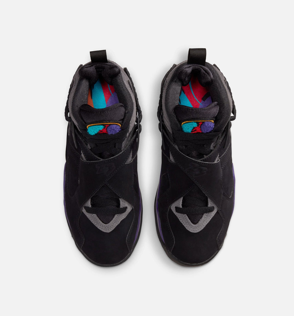 Air Jordan 8 Retro Aqua Grade School Sneakers - Black/Multi Color/Bright Concord/Multi Color