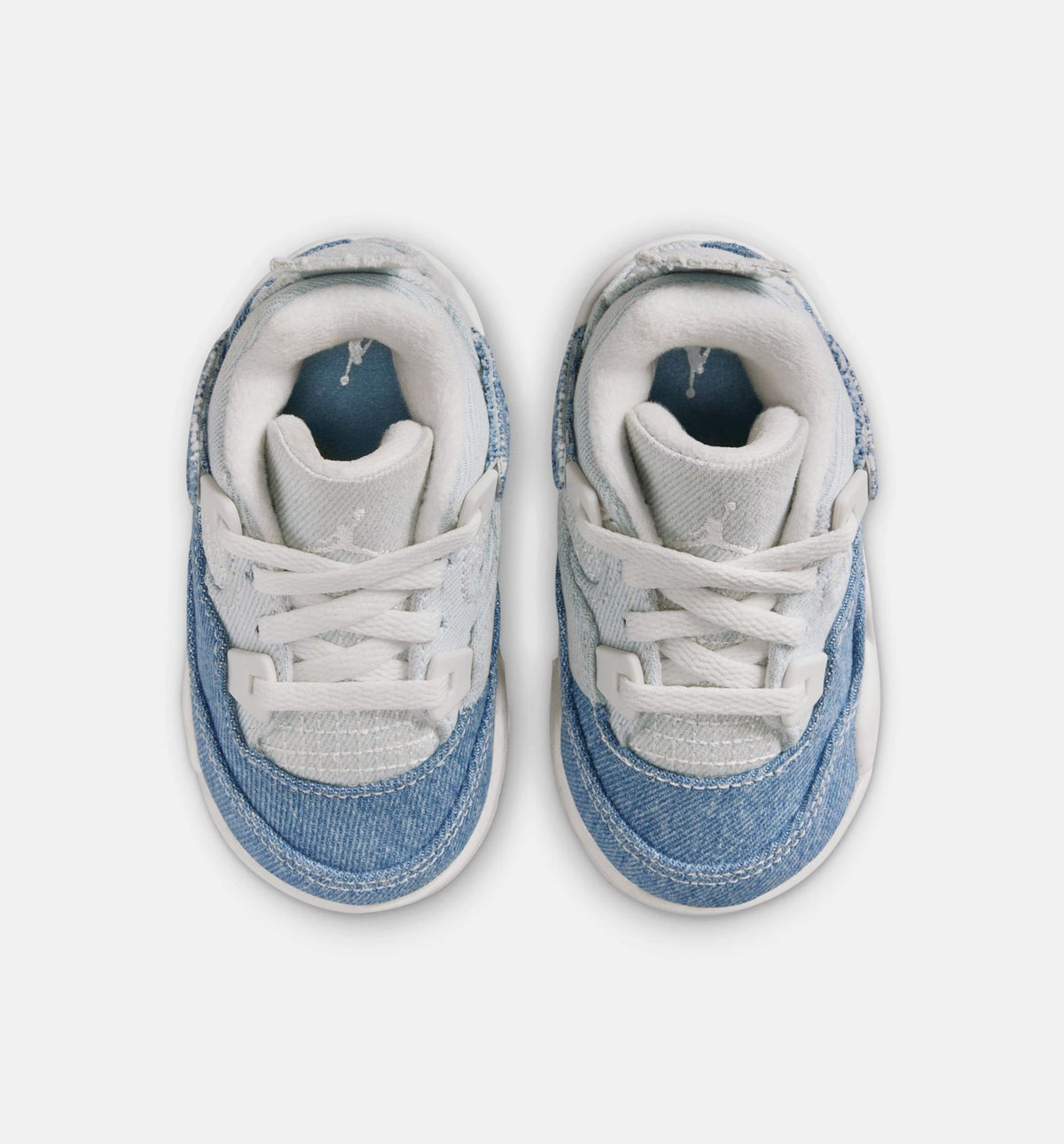 Air Jordan 4 Retro Worn Blue Infant & Toddler Sneakers - Sail/Worn Blue/Metallic Gold