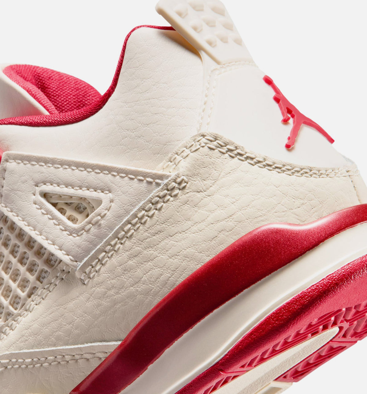 Air Jordan 4 Retro Valentines Day Preschool Sneakers - Pale Ivory/Sierra Red/Tough Red
