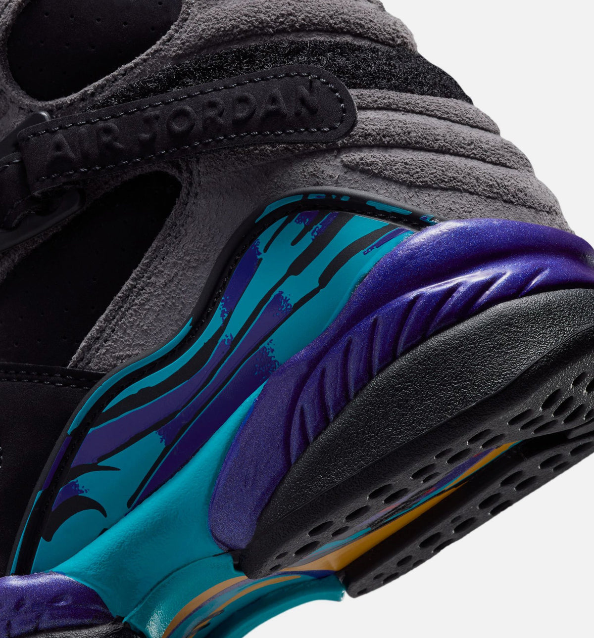 Air Jordan 8 Retro Aqua Grade School Sneakers - Black/Multi Color/Bright Concord/Multi Color