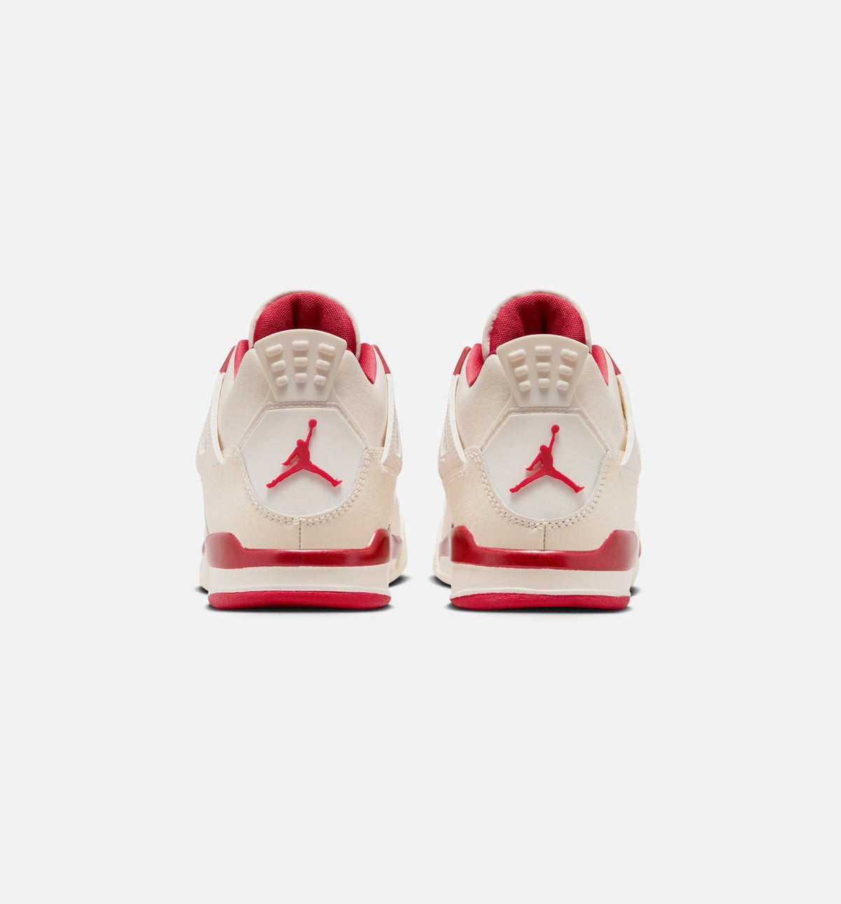 Air Jordan 4 Retro Valentines Day Preschool Sneakers - Pale Ivory/Sierra Red/Tough Red