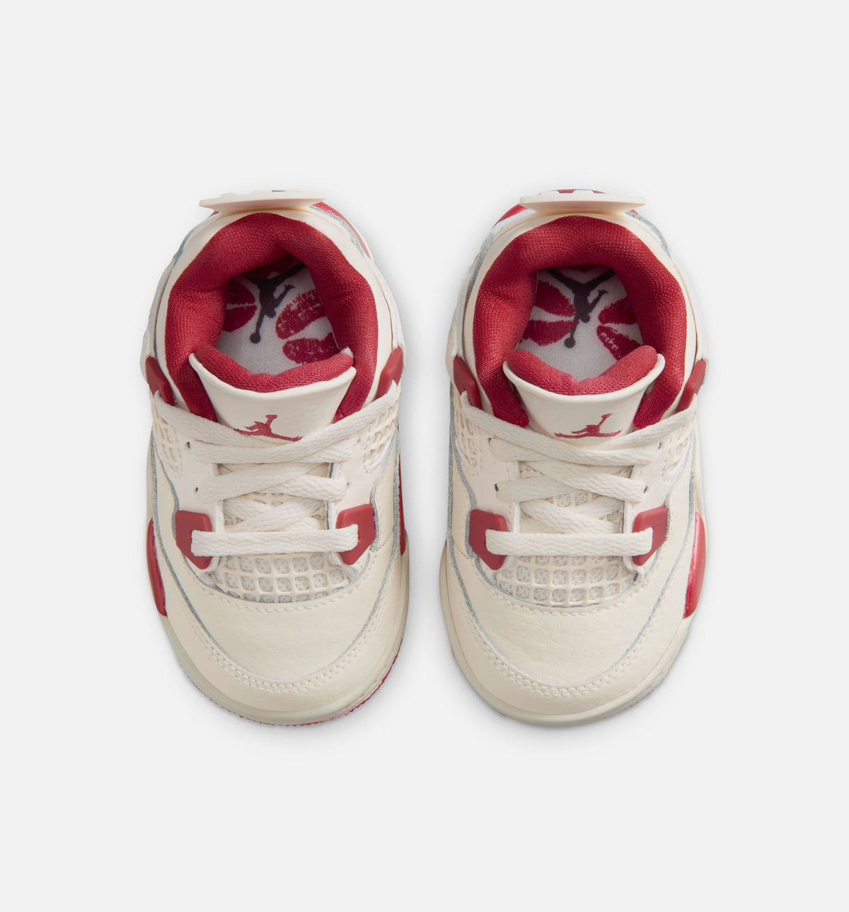 Air Jordan 4 Retro Valentines Day Infant & Toddler Sneakers - Pale Ivory/Sierra Red/Tough Red