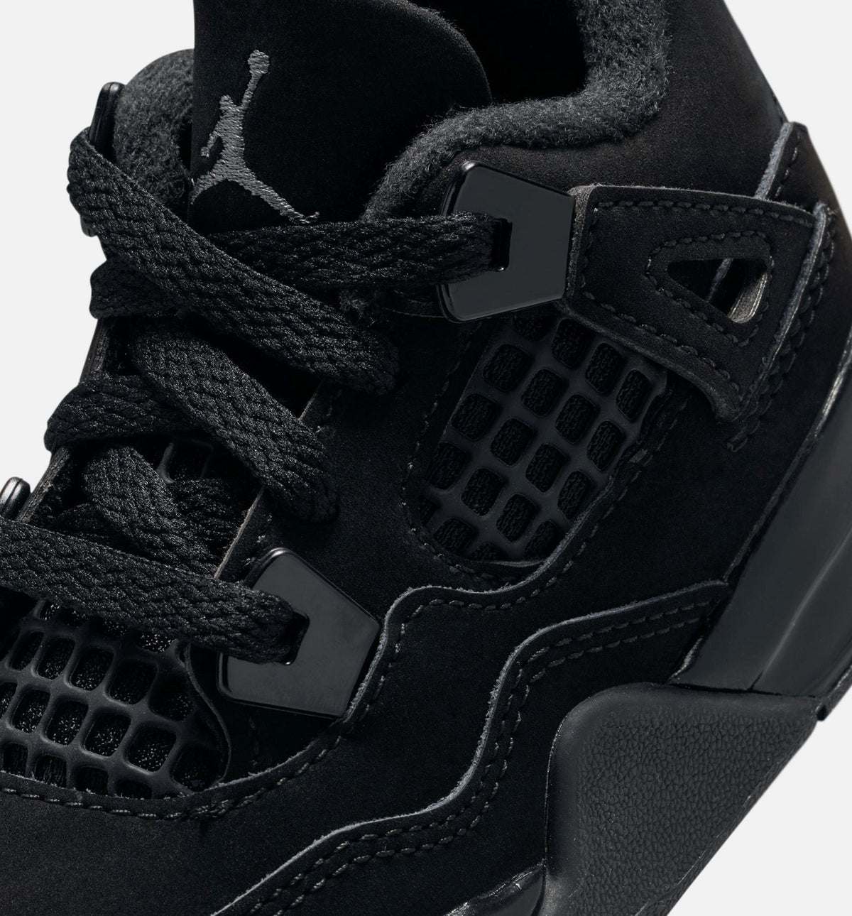 Air Jordan 4 Retro Black Cat Infant & Toddler Sneakers - Black/Black/Light Graphite