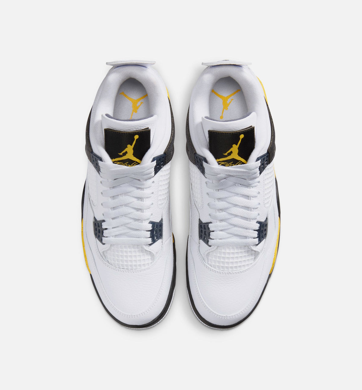 Air Jordan 4 Retro Rare Air Tour Yellow Preschool Sneakers - White/Dark Blue Grey/Black/Tour Yellow