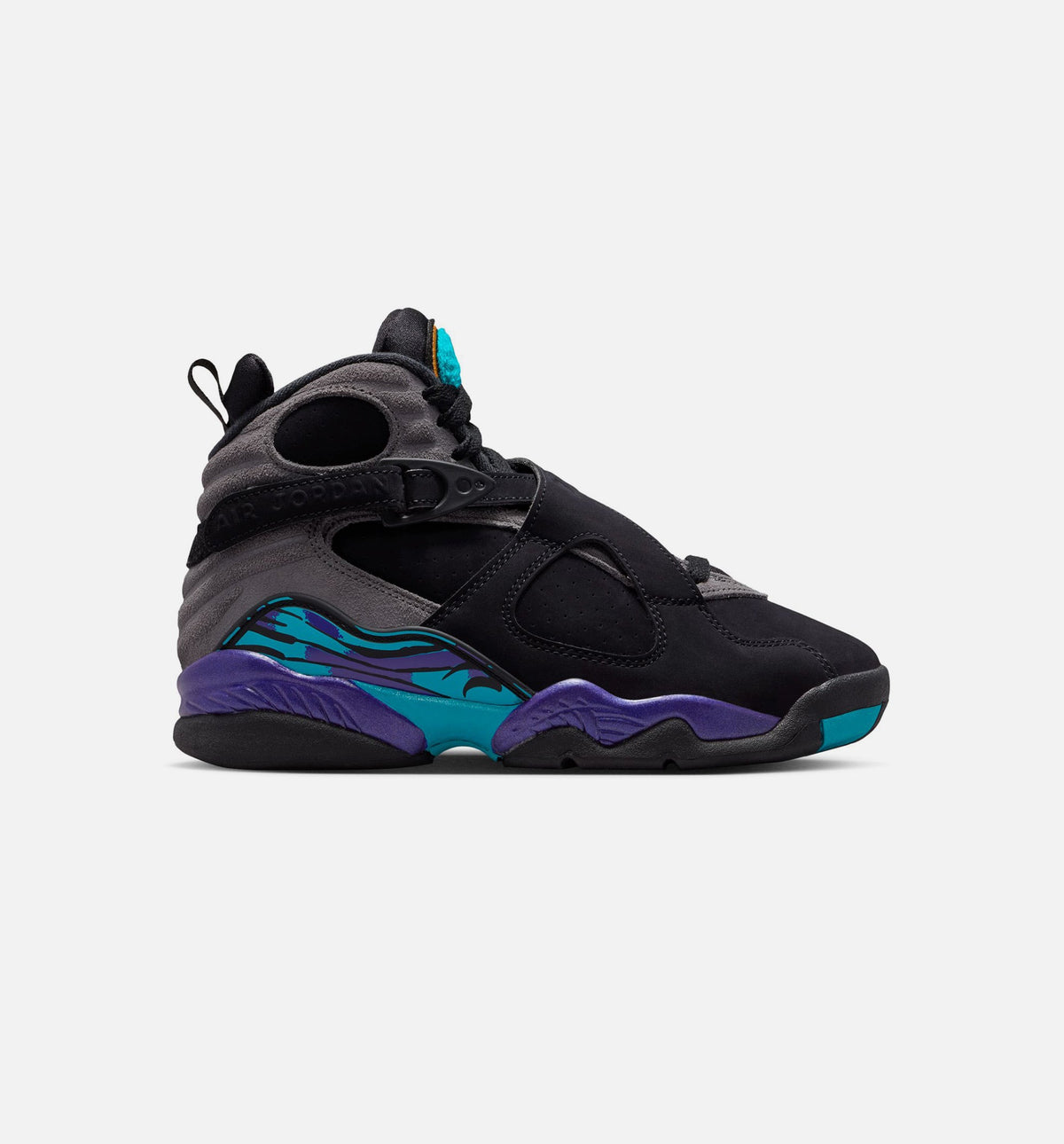 Air Jordan 8 Retro Aqua Grade School Sneakers - Black/Multi Color/Bright Concord/Multi Color